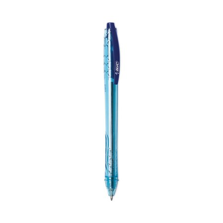 Bic ReVolution Ocean Bound Ballpoint Pen, Retractable, Medium 1 mm, Blue Ink/ Barrel, 12PK BPRR11BE